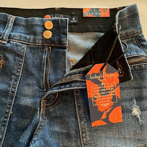 Indigo Poppy 4” Short Mid Rise NWT Size 4 - Picture 16 of 16